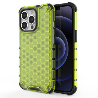 Husă blindată Honeycomb cu ramă din gel iPhone 13 Pro verde