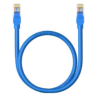 Cablu Ethernet Baseus High Speed Cat 6 RJ-45 1000Mbps 0.5m rotund - albastru