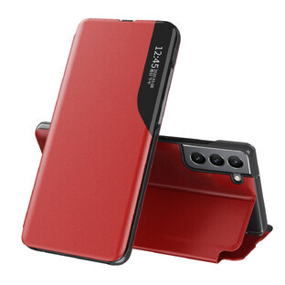 Eco Leather View Case elegante hoes met flipcover en standaardfunctie Samsung Galaxy S22+ (S22 Plus) rood