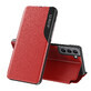 Eco Leather View Case elegante hoes met flipcover en standaardfunctie Samsung Galaxy S22+ (S22 Plus) rood