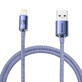 Baseus Crystal Shine Series USB-Kabel für schnelles Laden und Datenübertragung USB Typ A - Lightning 2.4A 1.2m lila (CAJY000005)
