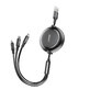 Baseus Golden Loop 3in1 cavo retrattile USB - micro USB / Lightning / USB-C 3,5A 35cm - 120cm nero (CAMLT-JH01)