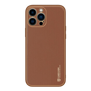Dux Ducis Yolo iPhone 14 Pro hoesje elegant eco leer cover bruin