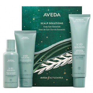 Aveda Scalp Solutions Set Shampoo per capelli, 100 ml + Balsamo per capelli, 100 ml + Trattamento esfoliante per il cuoio capelluto, 150 ml
