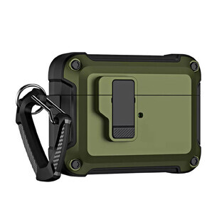 Armour Pro Tasche für Airpods 4 mit Karabiner - grün