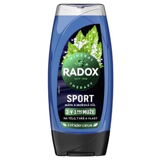 Radox Sport Gel de Ducha para Mujer Hierba Limón y Sal Marina, 225 ml