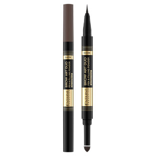 Eveline Cosmetics Brow Art Duo Stylo et poudre à sourcils 2-en-1 foncé