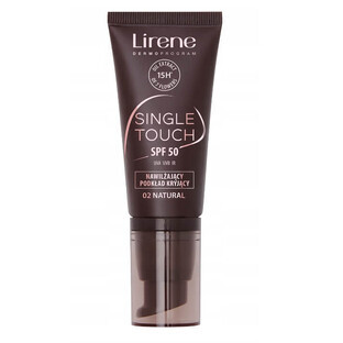 Lirene Single Touch SPF50 Base de maquillaje opaca hidratante 02 Natural, 30 ml
