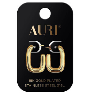 Auri Gold plated oval semi-open earrings