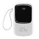 Baseus Qpow Digital Display Powerbank mit Schnellladung 20000mAh 22.5W QC/PD/SCP/FCP mit integriertem USB-C Kabel weiß