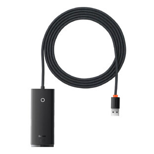 Baseus Lite Serie 4-Port HUB (USB-A auf 4xUSB-A 3.0) 2m schwarz (WKQX030201)