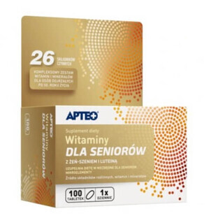 Apteo Vitamines voor senioren met ginseng en luteïne, 100 tabletten
