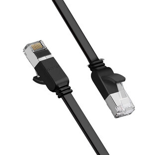 Ugreen cable plano Ethernet patchcord de red RJ45 Cat 6 UTP 1000 Mbps 0,5 m negro (50183)