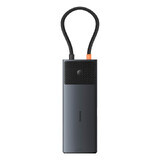 Baseus Metal Gleam Series II USB-A/USB-C PD/HDMI/DP/RJ45/SD/TF 11-in-1 USB HUB - black
