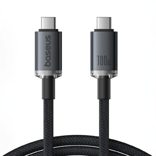 Cavo Baseus Crystal Shine CB000089 USB-C / USB-C USB3.2 100W 20Gbps 1,5m - nero