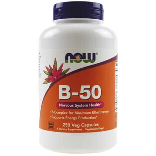 Now Foods B-50 complex vitamina B 250 cápsulas