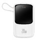 Baseus Qpow Digital Display Powerbank mit Schnellladung 10000mAh 20W QC/PD/SCP/FCP mit integriertem Lightning Kabel weiß