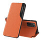 Eco Leather View Case caz elegant cu flip capac și funcția stand Xiaomi Redmi K40 Pro + / K40 Pro / K40 / Poco F3 portocaliu