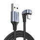 Ugreen nylon angular cable USB - USB Tipo C 2 m 3 A 18 W Quick Charge AFC FCP cable para gamers gris (70315)