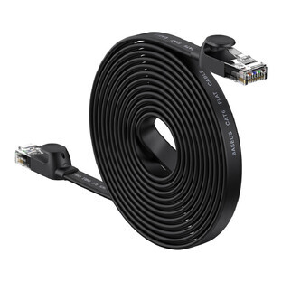 Baseus Speed Six RJ45 1000Mbps câble réseau plat 15m noir (WKJS000301)