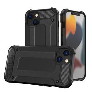 Hybrid Armor iPhone 14 Plus gepantserd hybride hoesje zwart