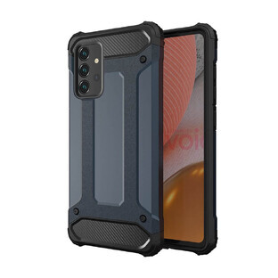 Hybrid Armor gepantserd hybride hoesje Samsung Galaxy A72 4G blauw