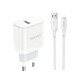 Dudao A20EU mains USB-A 18W charger - white + USB-A - Lightning cable