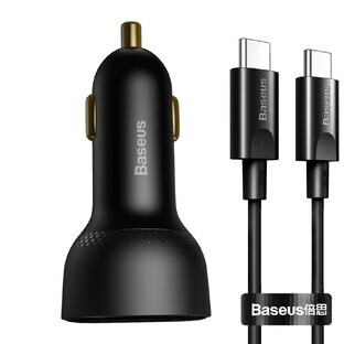 Baseus Superme caricatore veloce per auto USB / USB Tipo C 100W PPS Quick Charge Power Delivery + cavo USB Tipo C 100W (20V/5A) 1m nero (TZCCZX-01)