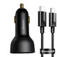 Baseus Superme caricatore veloce per auto USB / USB Tipo C 100W PPS Quick Charge Power Delivery + cavo USB Tipo C 100W (20V/5A) 1m nero (TZCCZX-01)