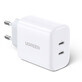 Caricatore di rete Ugreen 2x USB Tipo C 40W Power Delivery bianco (10343)