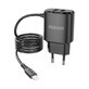 Dudao netwerklader 2x USB met geïntegreerde Lightning-kabel 12 W zwart (A2ProL zwart)