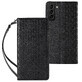 Magnet Strap Case for Samsung Galaxy S22+ (S22 Plus) wallet case + mini lanyard pendant black