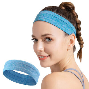 Bandeau élastique en tissu pour la course à pied et le fitness bleu