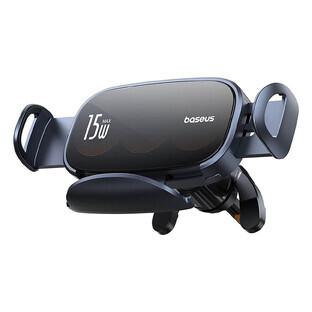 Baseus LightChaser BS-CM029 suport auto cu încărcător inductiv cu bobină triplă - negru Baseus LightChaser BS-CM029 suport auto cu încărcător inductiv cu bobină triplă - negru