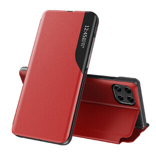 Eco Leather View Case étui élégant avec fonction flip cover et stand Samsung Galaxy A22 4G rouge