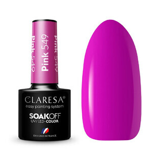 Claresa Soak Off UV/LED Pink Hybrid Varnish 549, 5 g