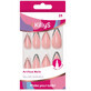 KillyS Uñas Artificiales Stiletto Plata Purpurina Uñas Artificiales Francesas, 24 piezas