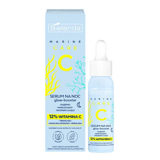 Bielenda glow-booster deep moisturizing and illuminating night serum, 30 ml