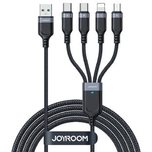 Joyroom Serie Multi-Use S-A18 4in1 Cavo USB-A - USB-C / USB-C / Lightning / micro USB 1,2 m - nero