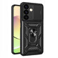 Hybrid Armor Camshield case for Samsung Galaxy A35 armored case with camera cover - black