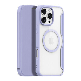 Dux Ducis Skin X Pro hoesje voor iPhone 16 Pro met MagSafe en flip cover - paars