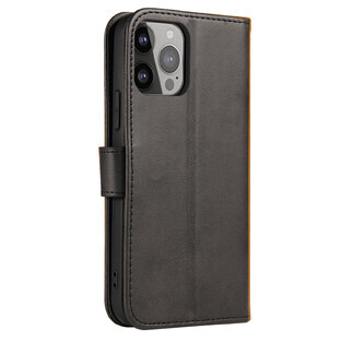 Etui portefeuille avec rabat de base pour iPhone 15 Pro Max Magnet Case - noir