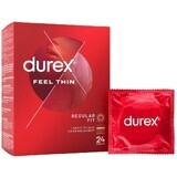 Durex Feel Thin Classic Thin latex condoms, 24 pieces