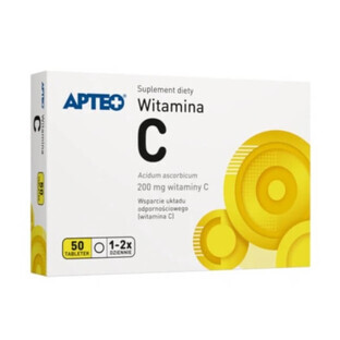 Apteo Vitamina C 200mg, 50 comprimidos