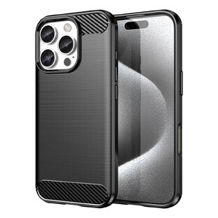 Custodia in silicone Carbon Case per iPhone 16 Pro - nero