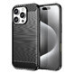 Silicone Carbon Case for iPhone 16 Pro - black