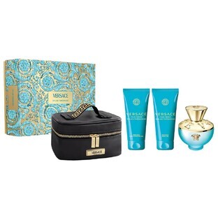 Versace Dylan Turquoise Pour Femme Set Apă de toaletă, 100 ml + Gel de duș, 100 ml + Gel de corp, 100 ml + Geantă cosmetică Versace Dylan Turquoise Pour Femme Set Apă de toaletă, 100 ml + Gel de duș, 100 ml + Gel de corp, 100 ml + Geantă cosmetică