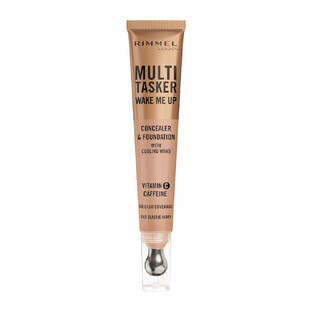 Rimmel Multi-Tasker Wake Me Up Corrector iluminador con aplicador masajeador 045 Classic Ivory, 20 ml