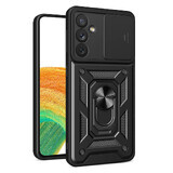 Hybrid Armor Camshield case for Samsung Galaxy A34 5G armored case with camera cover black