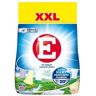 E XXL Waschmittel für weiße und helle Stoffe, 3,3 kg